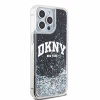 DKNY šķidrā spīduma lielā logotipa viedtālruņa apvalks iPhone 14 Pro Max - melns