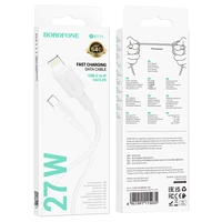 Borofone Kabelis BX111 Feliz - Type C uz Lightning - PD 27W 1 metrs balts