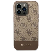 Guess GUHCP14XG4GLBR iPhone 14 Pro Max 6.7" brūns/brūns cietais apvalks 4G Stripe kolekcija