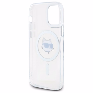 Karl Lagerfeld IML Metāla Choupette galva MagSafe apvalks iPhone 12 - balts