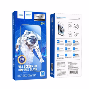 HOCO rūdītais stikls HD 5D Guardian vairogs (komplekts 10in1) - iPhone 14 Pro melns (G14)