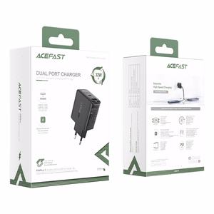 Acefast sienas lādētājs USB Type C / USB 32W, PPS, PD, QC 3.0, AFC, FCP melns (A5 melns)