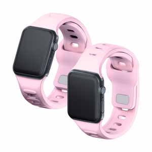 3mk silikona siksniņa Apple Watch, 42/44/45/46/49 mm, pūderrozā, lielais izmērs