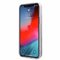 Guess GUHCP12LLG4GSI iPhone 12 Pro Max 6.7" sudraba/sudraba cietais apvalks 4G Liels Šķidrais Spīdums
