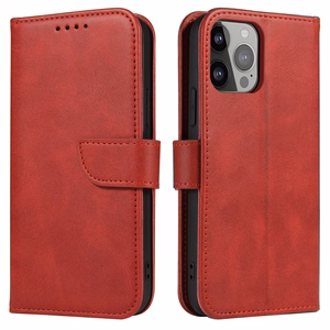 Wallet Case with Stand for iPhone 15 Pro Max Magnet Case - Red