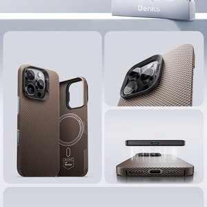Benks Magnētiskais Armor Tint Kevlar 1000D (0064) Iphone 16 Plus zeltains