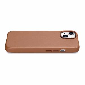iCarer Apvalks Ādas vāks iPhone 14 Plus brūns (saderīgs ar MagSafe)