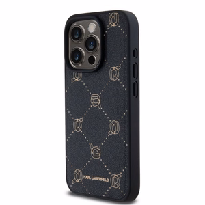 Karl Lagerfeld Magnētiskais Karl Head iPhone 15 Pro viedtālruņa apvalks - melns