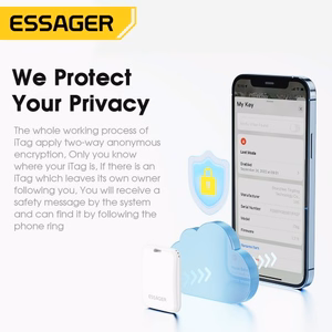 Essager Tag balts inteliģentais Bluetooth meklētājs / izsekotājs kulons
