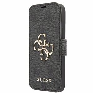 Guess GUBKP13X4GMGGR iPhone 13 Pro Max 6.7" vāciņš pelēks - 4G Liels metāla logotips