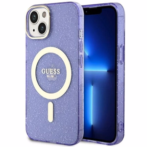 Guess GUHMP14MHCMCGU iPhone 14 Plus 6.7" violets auksinis viedtālruņa apvalks MagSafe