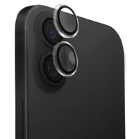 Uniq Optix caurspīdīgs kameras lēcas aizsargs iPhone 16 / 16 Plus ar aplikatoru - caurspīdīgs melns