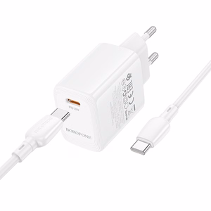 Borofone Сетевое зарядное устройство BN26 Fuente - Type C - PD 20W с кабелем Type C to Type C белый