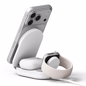 Ringke QI2.2 25W 3in1 magnētiskais induktīvais lādētājs MagSafe - balts