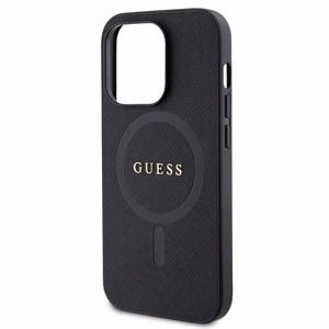 Guess GUHMP14LPSAHMCK apvalks iPhone 14 Pro - melns Saffiano MagSafe