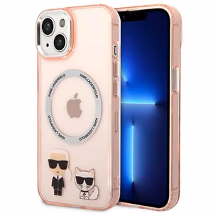 Karl Lagerfeld KLHMP14MHKCP iPhone 14 Plus 6.7 "cietais apvalks rozā / rozā Karls & Choupette Alumīnijs Magsafe