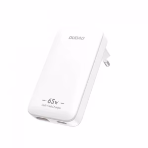 Dudao A65Q 65W GaN Travel Wall Charger USB-A / USB-C PD Ultra-Thin EU / US - White
