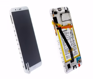 LCD ekrāns Huawei Y6 2018/Y6 Prime 2018 ar skārienekrānu, rāmi un bateriju balts oriģināls (service pack)