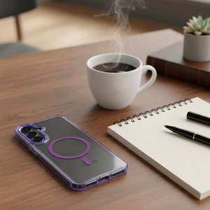 Maciņš Samsung A27 Frame Clear Hybrid Mag Cover, saderīgs ar MagSafe, violets