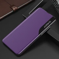 Eco Leather View Case elegants grāmatas tipa apvalks ar statīvu Samsung Galaxy A22 4G violets