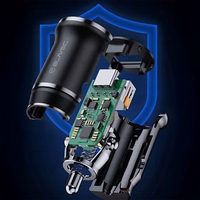 Blavec Auto lādētājs BS-01B-C Road - USB + Type C - QC 3.0 18W PD 20W ar Type C to Type C cable (CCBS01BCR-UCB) melns