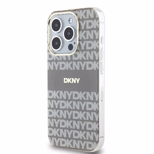 DKNY IML mono un svītrainais magnētiskais viedtālruņa apvalks iPhone 15 Pro – bēšs