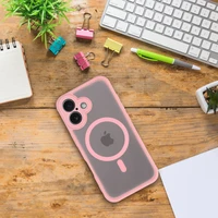 FULL MATTE MAG COVER viedtālruņa apvalks, saderīgs ar MagSafe, paredzēts IPHONE 12 Pro Max gaiši rozā