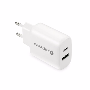 Lādētājs 1 x USB Quick Charge 3.0, 1 x USB-C PD PPS 25W balts