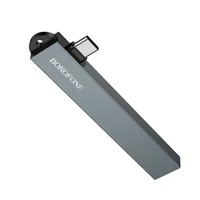 Borofone adapteris HUB FH1A 4 in 1 - no C tipa uz 3xUSB 2.0 + USB 3.0 - pelēks