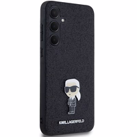 Karl Lagerfeld Fiksēts Mirdzošs Ikonik Logo Metal Pin viedtālruņa apvalks Samsung Galaxy A35 - melns