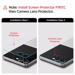 Spigen Optik Pro HD Glas.TR EZ Fit 2 komplekts Kameras aizsargs Samsung Galaxy Z Flip 7 - melns