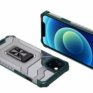 Crystal Ring Case прочный защитный чехол с подставкой для iPhone 13 mini зелёный