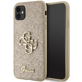 Guess GUHCN61HG4SGD apvalks iPhone 11 / Xr - zelta Glitter Script Big 4G