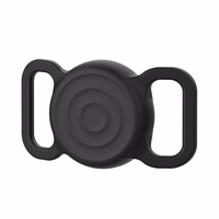 AirTag silikona ūdensizturīgs apvalks suņa vai kaķa kaklasiksnai - melns