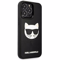 Karl Lagerfeld 3D gumijas Choupette apvalks viedtālrunim iPhone 13 Pro / iPhone 13 - melns