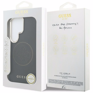 Guess maciņš Perforated Logo MagSafe priekš Samsung Galaxy S26 Ultra melns