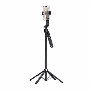Selfija nūja-statīvs Hoco tripod ar bezvadu pulti rotējošs 360 grādu ar automātisku sejas izsekošanu K32 melns