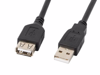 LANBERG USB EXTENSION CABLE 2.0 AM-AF 1.8M (melns) CA-USBE-10CC-0018-BK