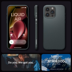 Spigen Liquid Air iPhone 15 Pro Max viedtālruņa apvalks - tumši zaļš