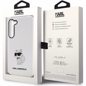 Karl Lagerfeld KLHCS23MHNCHTCT S23+ S916 caurspīdīgs cietais viedtālruņa apvalks Ikonik Choupette