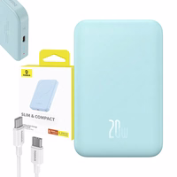 Magnētiskā mini zibspuldze Baseus 5000mAh, USB-C 20W (zila)