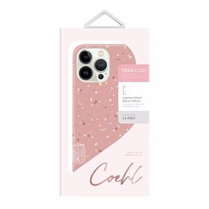 Uniq Coehl Terrazzo viedtālruņa apvalks iPhone 14 Pro - rozā