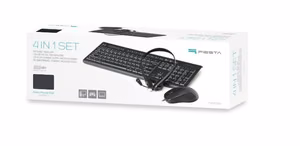 FIESTA komplekts 4in1 (vadu tastatūra; pele; paliktnis; HF)