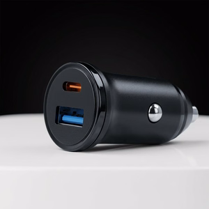 Blavec Auto lādētājs BS-01B-C Road - USB + Type C - QC 3.0 18W PD 20W ar Type C to Type C cable (CCBS01BCR-UCB) melns