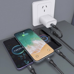 Dudao L3W USB-A/USB-C uz Lightning/USB-C/MicroUSB 66W kabelis - melns
