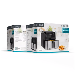 TEESA DIGITAL AIR FRYER XXL karstā gaisa friteris, 8 l, 1700 W, liels trauks, programmas, siltuma uzturēšana