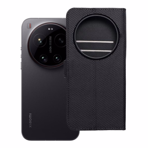 Atlokāmais 4Card RFID maciņš Xiaomi 17 ULTRA ar aizsardzību pret zādzībām, no tehniskā auduma, melns