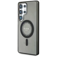 Guess Kristāli Drukāts Klasiskais Logotips Magnētiskais Samsung Galaxy S25 Ultra viedtālruņa apvalks melna