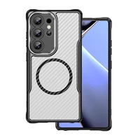 Defender Carbon Mag viedtālruņa apvalks Samsung Galaxy S25 FE melns