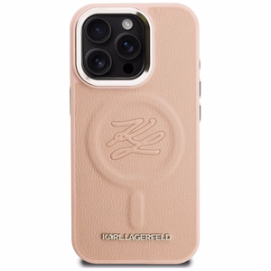 Karl Lagerfeld iniciāļu un metāla logotips MagSafe maciņš iPhone 16 Pro Max - rozā